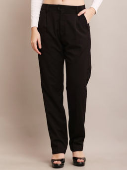 NOBARR - Black Polyester Full Length Formal Pant
