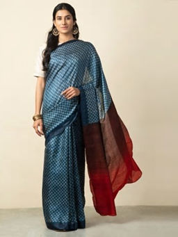 Fabindia - Silk Tussar Block Printed Sari