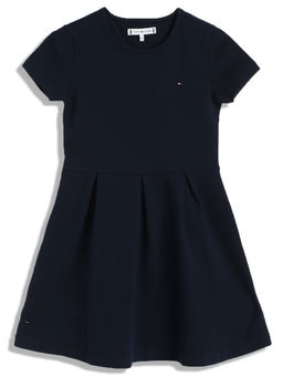 Tommy Hilfiger - Girls Navy Blue Solid Dress
