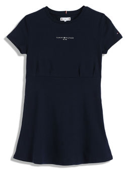 Tommy Hilfiger - Girls Navy Blue Solid Dress