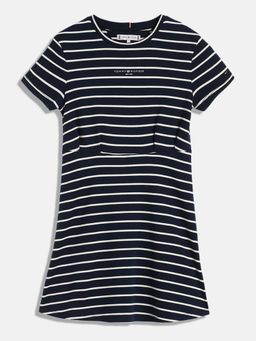 Tommy Hilfiger - Girls Navy Blue Stripes Dress
