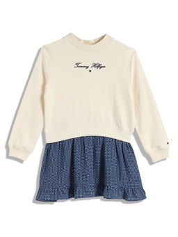 Tommy Hilfiger - Girls Off White and Blue Printed Dress