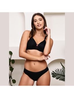 PrettyCat - Women's Lace Non-Wired Lightly Padded T-Shirt Bra Panty Set