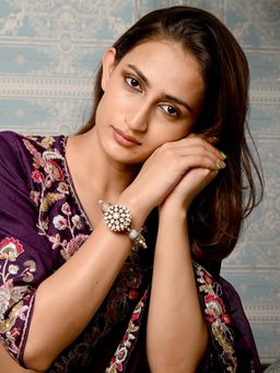 Odette - Purple Gold Plated Kundan Bracelet for Women