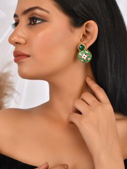 Silvermerc Designs - Green Enamelled Drop Earrings
