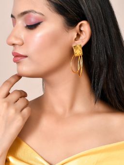 Silvermerc Designs - Gold Plated Circular Western Hoops Earrings for Women