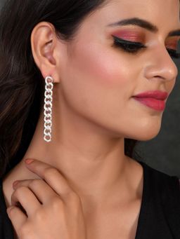 Silvermerc Designs - Trending Silver Plated Long Chain Drop Earrings for Women