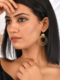Silvermerc Designs - Gold Plated Handmade Multi Circular Drop Earrings