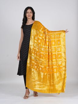 MUFFLY - Women's Silk Bandhani Bandhej Banarasi Gharchola Dupatta