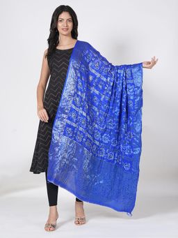 MUFFLY - Women's Silk Bandhani Bandhej Banarasi Gharchola Dupatta