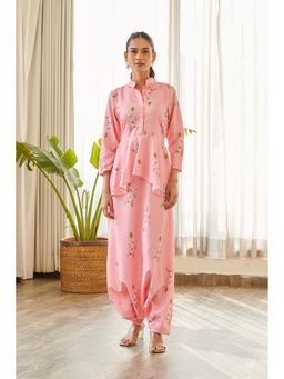 Pasha India - Taffy Pink Peplum Dhoti Jumpsuit