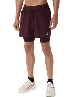 ASICS - Road 2-N-1 5In Short Maroon