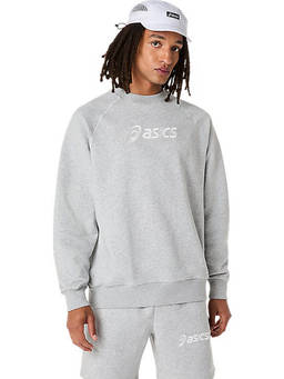 ASICS - Logo Fleece Crew-Neck Top Grey