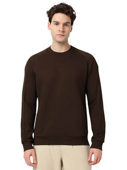ASICS - Rib Detail Emb Sweatshirt Brown