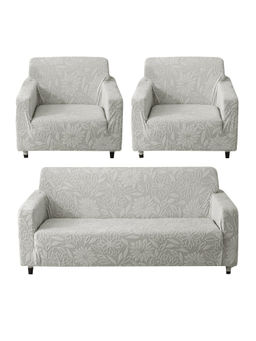 House of Quirk - Light Grey Five Seater Thickened Fabric Sofa Cover Soft Touching Cover for Couch