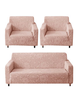 House of Quirk - Pink Five Seater Thickened Fabric Sofa Cover Soft Touching Cover for Couch