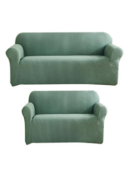 House of Quirk - Green Five Seater Thickened Fabric Sofa Cover Soft Touching Cover for Couch