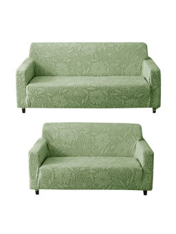 House of Quirk - Green Five Seater Thickened Fabric Sofa Cover Soft Touching Cover for Couch