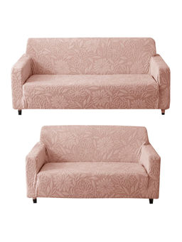 House of Quirk - Pink Five Seater Thickened Fabric Sofa Cover Soft Touching Cover for Couch