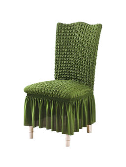 House of Quirk - Green Bubble Frill Protector Seat Removable Washable Short Dining Chair Cover