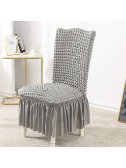 House of Quirk - Smoke Bubble Frill Protector Seat Removable Washable Short Dining Chair Cover