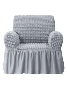 House of Quirk - Smoke Bubble Frill One Seater Sofa Slipcovers Durable Washable Universal High Elastic