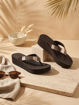 ROCIA - By Regal Brown Women Multi Thong Platform Sandals