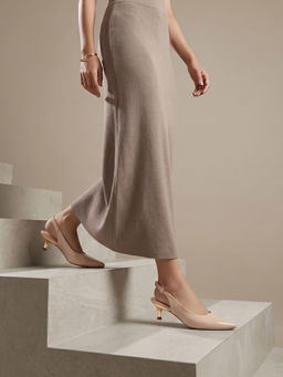 ROCIA - By Regal Beige Women Sling Back Kitten Heels