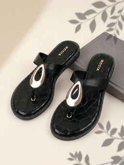 ROCIA - By Regal Black Women Buckled Flats