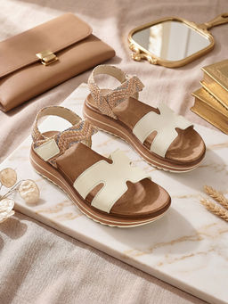 ROCIA - By Regal Cream Women Casual Stylish Comfort Sandals