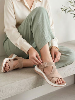ROCIA - By Regal Pink Women Comfort Fly knit Sandals