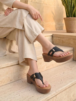 ROCIA - By Regal Black Women Casual Block Heels