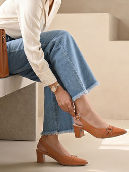 ROCIA - By Regal Tan Women Block Heel Slingbacks Block Heels