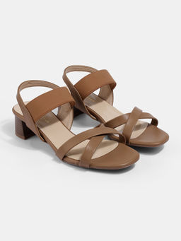 Lemon & Pepper - Tan Block Heels