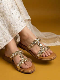 JODYHUB - Women Gold Flats