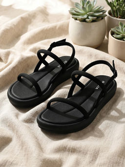 ROCIA - By Regal Black Women Casual Sandals