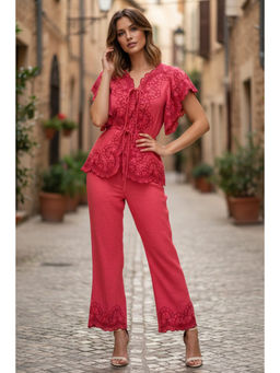 BOHO-CHIC By Sukriti Jain - Scarlet Scallop Embroidered Co-ords Set