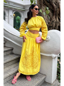 BOHO-CHIC By Sukriti Jain - Sunny Yellow Embroidered Co-ords Set