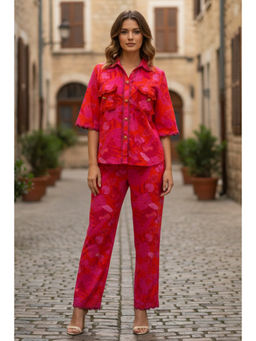 BOHO-CHIC By Sukriti Jain - Red Vibrant Printed Co-ords Set