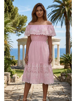BOHO-CHIC By Sukriti Jain - Pink Pastel Ayana Off The Shoulder Dress
