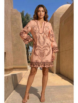 BOHO-CHIC By Sukriti Jain - Peach The Kaftan Flamingo Dress