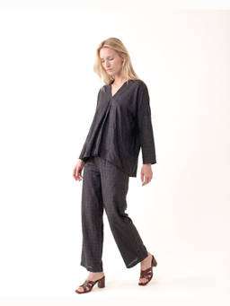 DaKauz - Black Relaxed grid Pants
