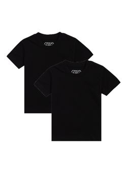 Bodycare - Boys Black Solid T-shirts (Pack of 2)