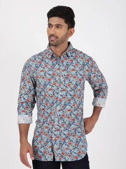 JadeBlue - Men Multicolor Cotton Slim Fit Printed Shirt