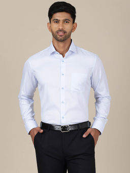 Greenfibre - Men Light Blue Slim Fit Printed Formal Shirt
