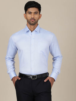 JadeBlue - Men Light Blue Slim Fit Cotton Formal Shirt
