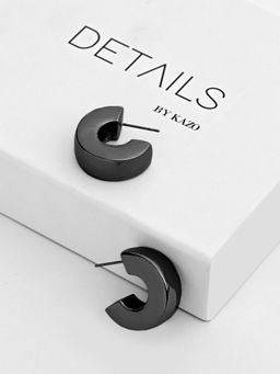 Kazo - Grey Mini Bold Hoop Earrings