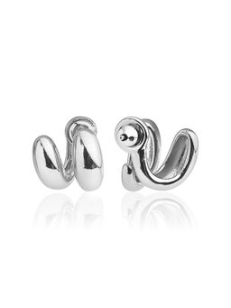 Kazo - Silver Chic Mini Huggies Studs Earrings
