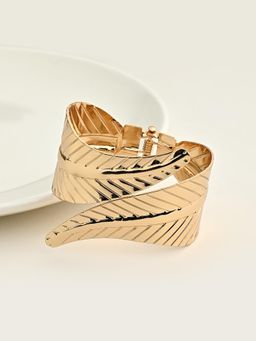 Kazo - Glamorous Leaf Detail Bangle Bracelet