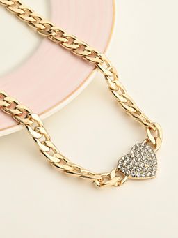 Kazo - Glamorous Heart-Embellished Chain Necklace